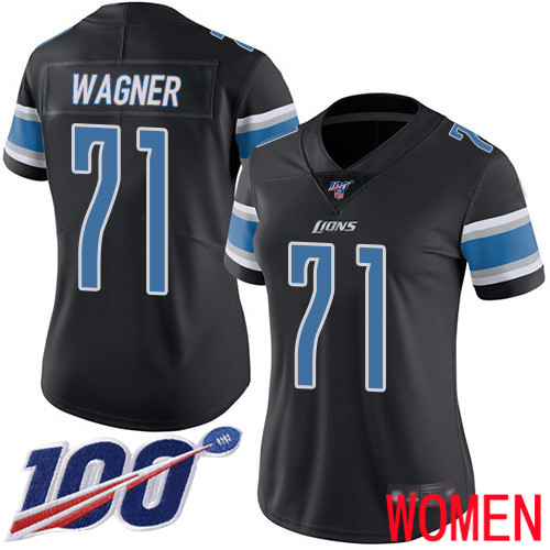 Detroit Lions Limited Black Women Ricky Wagner Jersey NFL Football 71 100th Season Rush Vapor Untouchable